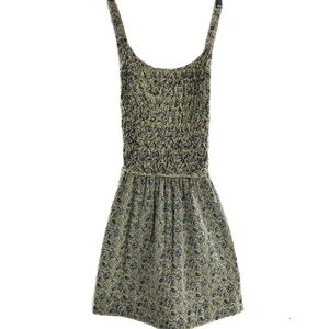 Free People Petunia Printed Ivory Mini Dress Womens Size Medium